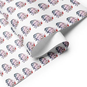 Tardigrade Wrapping Paper | Science Gift Wrap | Hand-Drawn Tardigrade Illustration | Set of 3 Sheets | Whimsical Christmas Wrapping Paper
