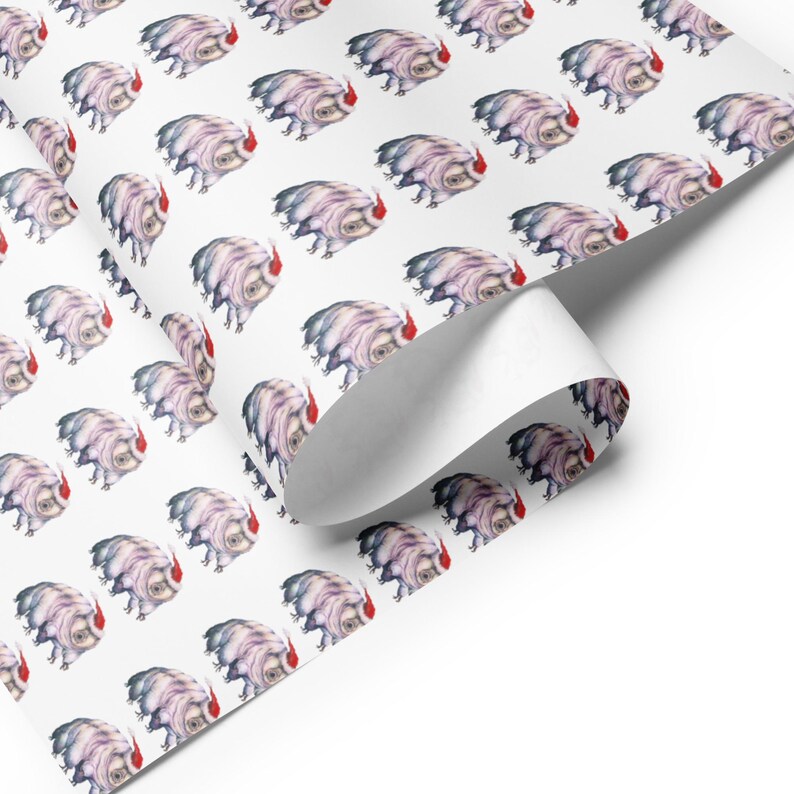 Tardigrade Wrapping Paper | Science Gift Wrap | Hand-Drawn Tardigrade Illustration | Set of 3 Sheets | Whimsical Christmas Wrapping Paper
