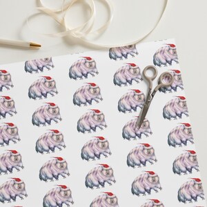 Tardigrade Wrapping Paper | Science Gift Wrap | Hand-Drawn Tardigrade Illustration | Set of 3 Sheets | Whimsical Christmas Wrapping Paper