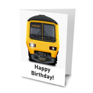 Carte d'anniversaire personnalisée pour la classe 323, Noël, passionné de train