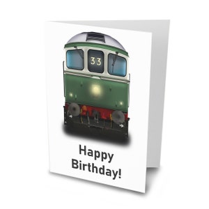 Personalisierte Class 33 Crompton Zug Eisenbahn Enthusiast Grußkarte