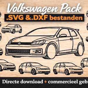 Volkswagen Wandbild SVG | VW-Silhouette-Set | Laserschnittdatei | Golf Käfer Deko | Digitaler Download