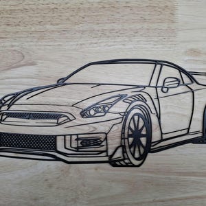 壁装飾日産 GTR パックのアウトライン カット レーザー ファイル .svg
