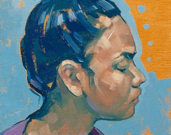 Original Oil Painting, Profile Portrait, Contemporary Painting - "Head 24/100"