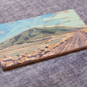 Miniature Landscape Painting, Original Southwest Oil Painting Skirting Ute Mountain image 3