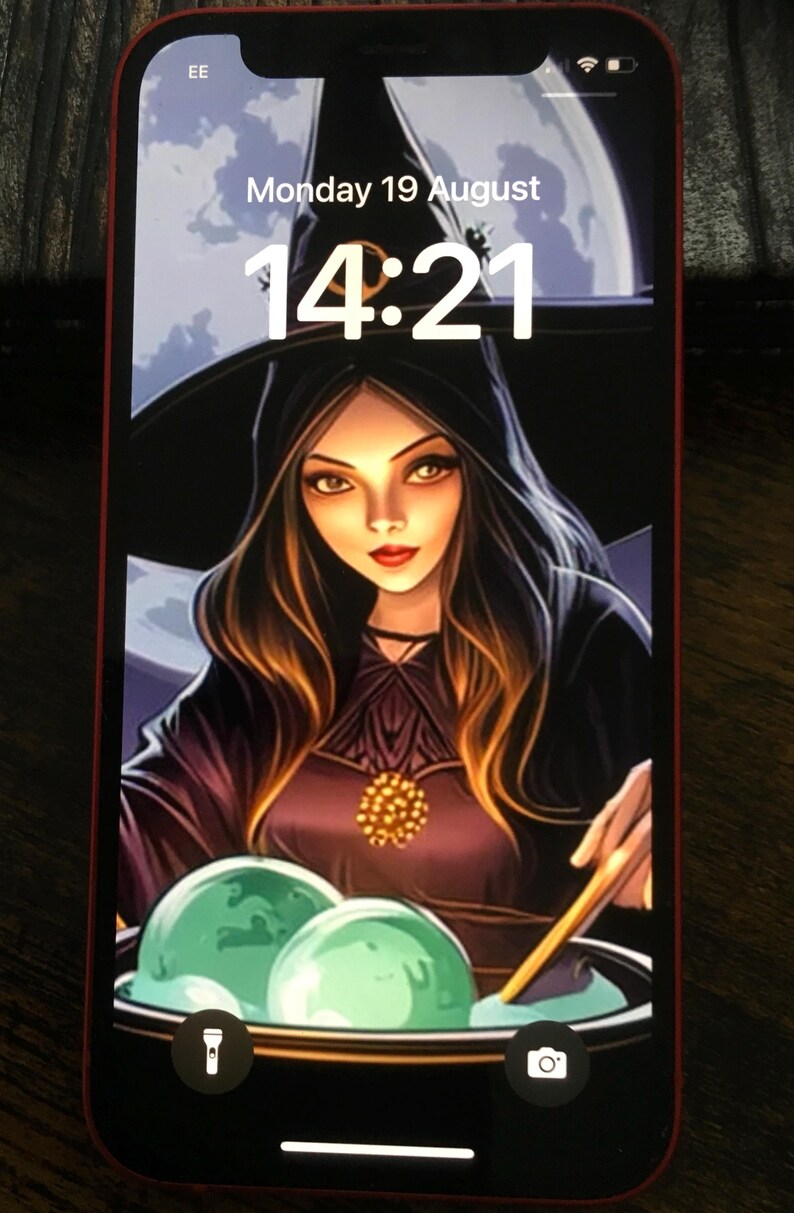 3D Beautiful Witch Digital Wallpaper for iPhone Scale 9.16. This is a