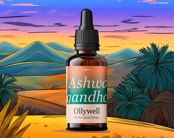 Ashwagandha Extract Drops 30 ml – Stress Relief & Mood Balancer | Herbal Adaptogen by Ollywell | Made in Poland