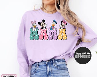 Disney Mom Comfort Colors® Shirt Minnie Mouse Sweatshirt Mickey And Friends Disney Mama Minnie Mouse Sweatshirt Disney Mother's Day Shirt