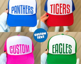 Custom Team Name Foam Trucker Hat Sports Team Spirit Hat Foam Trucker Hat School Spirit Hat Custom Mascot Hat Game Day Football Trucker Hats