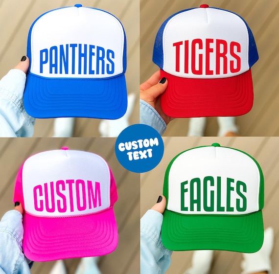 Custom Team Name Foam Trucker Hat Sports Team Spirit Hat Foam Trucker Hat School Spirit Hat Custom Mascot Hat Game Day Football Trucker Hats