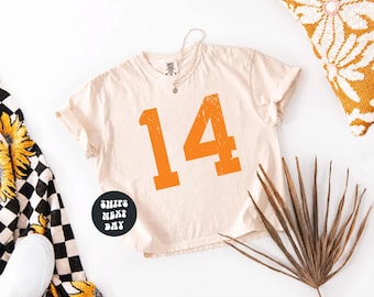 Custom Number Comfort Colors® Cropped Shirt Game Day Crop Top Custom Football Boxy Tee Personalized Team Tank Top Baseball Mom Y2K Baby Tee