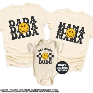 Custom Birthday Shirts One Happy Dude Birthday Theme Birthday Boy Retro Happy Face Birthday Party Outfit Bolt Eyes First Birthday Baby Shirt