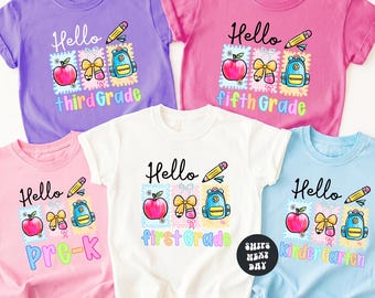 First Day of School Shirt Back To School Pre-K Shirt Kindergarten Shirt First Second Grade All Grades Pastel School Comfort Colors® Shirt