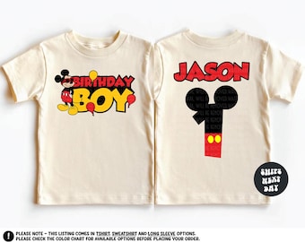 Custom Mickey Mouse Birthday Boy Shirt Disney Kids Custom Birthday Sweatshirt Mickey Mouse Birthday Party Outfit Disneyland Birthday Trip