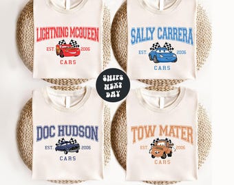 Disney Cars Shirt Lightning McQueen Sweatshirt Matching Disney Cars Characters Shirts Disney Family  Shirt   Shirts