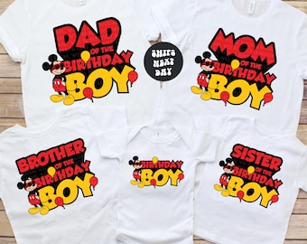 Custom Mickey Mouse Birthday Family Shirt Mickey Birthday Boy Sweatshirt Disney Matching Family Birthday Party Outfit Disney Birthday Trip