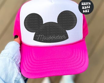 Disney Hats Mouseketeer Hat Mouse Ears Hat Foam Trucker Hats Disney Trip Hat Matching Disney Hats Mouse Ears Disney Vacation Hat Family Trip