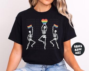 LGBT Pride Shirt Skeleton Pride Shirt Rainbow LGBTQ Shirt Funny Pride Shirt Gay Pride Shirt Lesbian Bisexual Queer Shirt Pride Month Shirt
