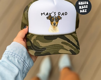Custom Pet Photo Trucker Hat Personalized Hat Dog Cat Custom Picture Hat Summer Hat Gift for Dog Owner Cat Mom Hat Custom Pet Drawing Hat