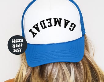 Game Day Hat Upside Down Trucker Hat for Game Day Football Snapback Gift for Football Fan Trucker Hat for Football Tailgate Hat Unisex Hat