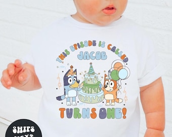 Custom Blue Dog Birthday Boy Shirt Personalized Birthday Boy Sweatshirt Birthday Blue Dog Shirt 1st Birthday Party Outfit Cute Birthday Gift