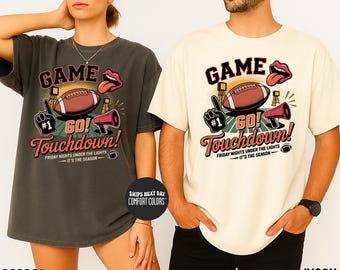 Football Shirt Touchdown Comfort Colors® Shirt Game Day Shirt Football Game Day Football Sweatshirt Retro Football Shirt Friday Nights Shirt