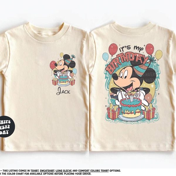 Camiseta de cumpleaños de Disney personalizada, sudadera "Es mi cumpleaños", camiseta de fiesta de cumpleaños de Disney, sudadera de Mickey, camiseta de cumpleaños para niño, camiseta para niño pequeño