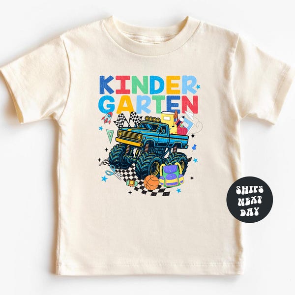 Back To School Shirt For Boys KINDERGARTEN Shirt Truck Boy School Shirt Truck Lover Kids Gift First Day of School Shirt For Boys Truck Shirt