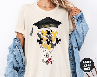 Custom Disney Grad 2025 Shirt Disney Graduation Balloons Magic Kingdom Graduate Class of 2025 Sweatshirt Mickey And Friends Grad 2025 Shirt