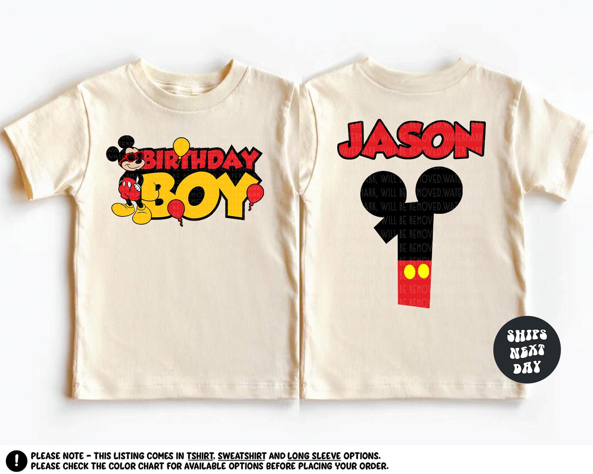 Custom Mickey Mouse Birthday Boy Shirt Disney Kids Custom Birthday Sweatshirt Mickey Mouse Birthday Party Outfit Disneyland Birthday Trip