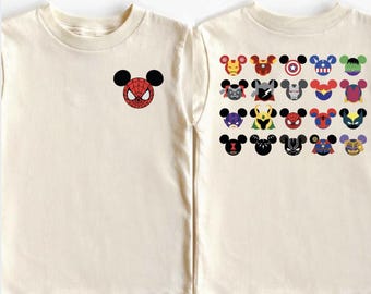 Camiseta de superhéroes de Disney, camiseta de orejas de ratón de los Vengadores, sudaderas grupales de superhéroes para niños, camiseta a juego para viajes familiares a Disney Comfort Colors®