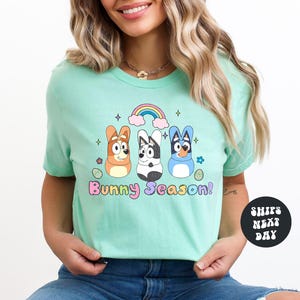 Blue Dog Easter Shirt Easter Bunny Season Shirt Cartoon Blue Dog Easter Shirt Easter Blue Dog Shirt Easter Kids Toddler Shirt Blue Dog Shirt