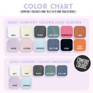 the color chart for comfort colors from comfort colors