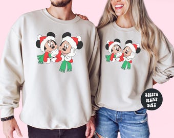 Minnie Mickey Christmas Sweatshirt Disney Christmas Sweatshirt Christmas Mickey And Minnie Matching Sweatshirt Christmas Family Sweatshirts