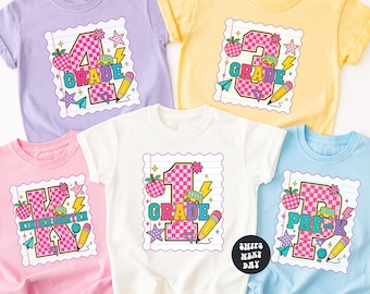First Day of School Shirt Back To School Pre-K Tee Kindergarten Shirt First Second Grade All Grades Preppy Striped Comfort Colors® Shirt