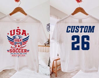Custom Name Retro USA Soccer Boxy Tee USA Soccer 2026 Vintage Comfort Colors® Boxy Tee USMNT Fan Gift Football Personalized Usa Tank Top