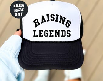 Raising Legends Hat Mom Dad Hat Baseball Cap Mens Fit Baby Announcement Boy Mama Hat Baseball Mama Hat Gift For Dad Boy Mama Gift For Mom