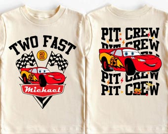 Custom Lightning McQueen Birthday Shirt Personalized Disney Cars Birthday Shirt Two Fast Birthday Party Shirt Pit Crew Birthday Shirt Gift