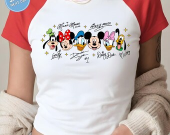Disney Characters Baby Tee Disney Mickey and Friends Crop Top Disney  2026 Cropped Tank Top WDW  Girls  Girl Baby Tank Top