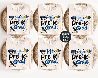 Matching Pre-K Disney Grad Shirt Mickey Mouse Pre-K Graduation Shirt Graduation 2025 Sweatshirt Family Grad School Shirts Kids Grad Shirt