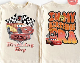 Custom Disney Cars Birthday Boy Shirt Lightning McQueen Birthday Shirt Personalized Jersey Birthday Tee Kids Birthday Party Comfort Colors