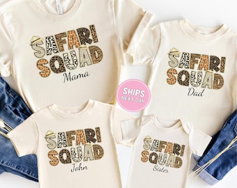 Custom Safari Squad Shirt Family Safari Trip Matching Shirt Personalized Shirt Matching Safari Birthday Trip Shirt Zoo Shirt Family Vacation