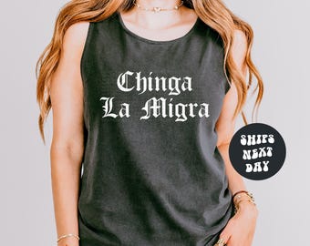 Anti ICE Tank Top Abolish ICE Comfort Colors® Tank Top Chinga La Migra Tank Top Liberal Resistance F*ck ICE Pro Immigration Anti Trump Maga