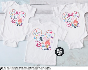 Kids Disney Shirt My First Disney Trip Toddler Shirt First Disney Trip Kids Sweatshirt Disney Family Trip Matching Disney Minnie Mickey Tees