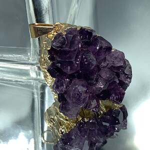 Druze Raw Amethyst, Druzy Amethyst Necklace, Amethyst Pendant, Amethyst Jewelry, Amethyst Crystal Necklace, February Birthstone Raw Amethyst