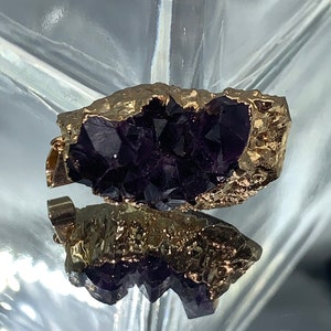 Druzy Amethyst Necklace, Druze Amethyst Pendant, Birthstone, Amethyst Gold Necklace, Amethyst Jewelry, Raw Amethyst Pendant Amethyst Crystal
