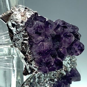 Raw Amethyst Crystal Necklace Healing Amethyst February Birthstone Druzy Amethyst Pendant Silver Amethyst Jewelry Druze Amethyst Necklace
