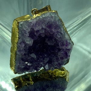 Druzy Amethyst Necklace, Raw Amethyst Crystal Healing Pendant, Raw Crystal Necklace, February Birthstone, Raw Amethyst, Druze Pendant