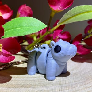 3D Printed Articulated Hippo Keychain