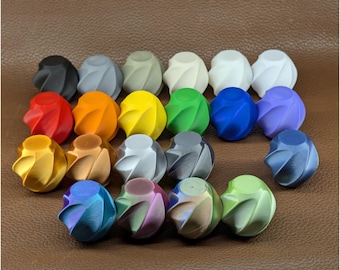 Paquete de 6 imanes orbe de bola retorcida / 20 colores + "Azul Pátina" / Decoración impresa en 3D